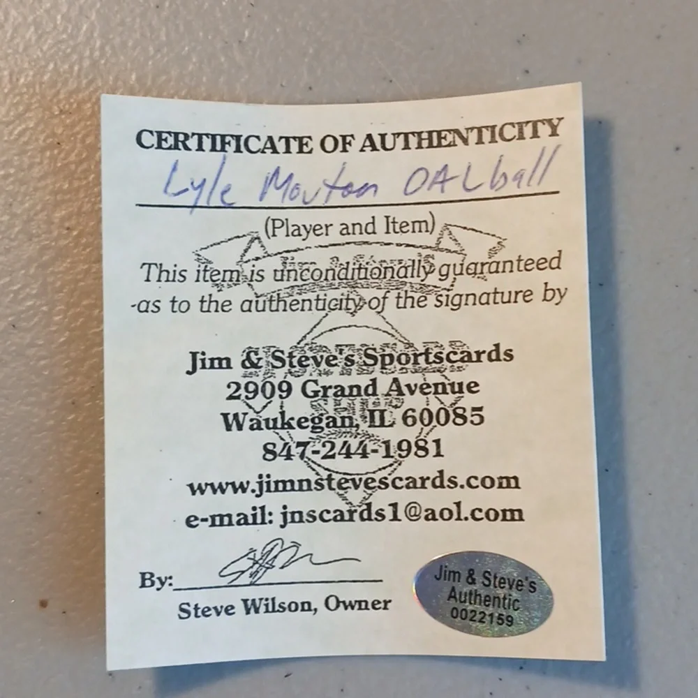 Lyle Mouton, Chicago White Sox Autograph Signed Baseball Official Ball American - Picture 4 of 4